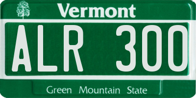 VT license plate ALR300