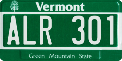 VT license plate ALR301