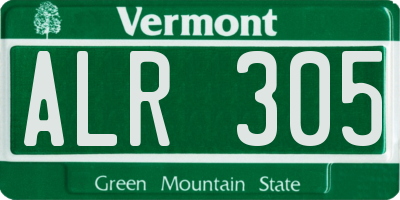 VT license plate ALR305