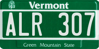 VT license plate ALR307
