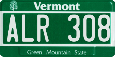 VT license plate ALR308