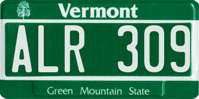 VT license plate ALR309