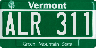VT license plate ALR311