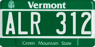VT license plate ALR312