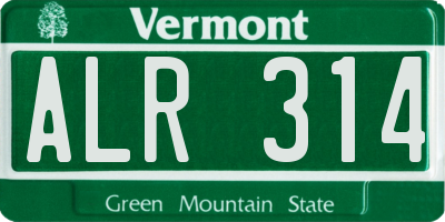 VT license plate ALR314