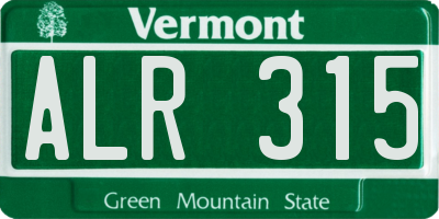 VT license plate ALR315