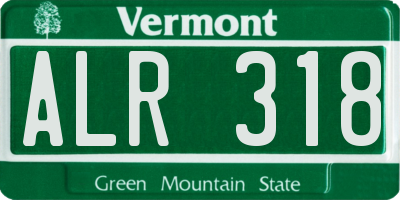 VT license plate ALR318
