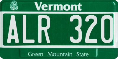 VT license plate ALR320