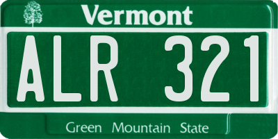 VT license plate ALR321