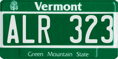 VT license plate ALR323