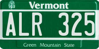 VT license plate ALR325