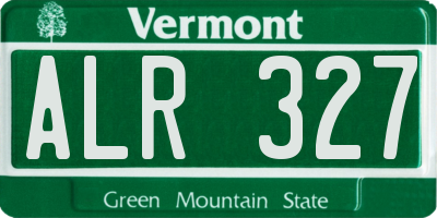 VT license plate ALR327