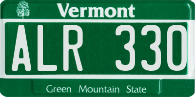 VT license plate ALR330