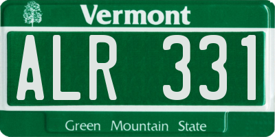 VT license plate ALR331