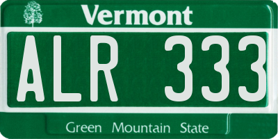 VT license plate ALR333