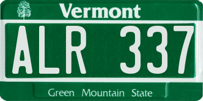 VT license plate ALR337