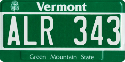 VT license plate ALR343