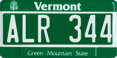 VT license plate ALR344