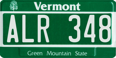 VT license plate ALR348