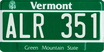 VT license plate ALR351