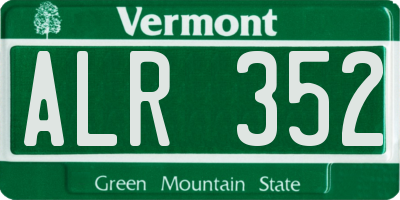 VT license plate ALR352
