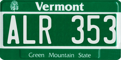VT license plate ALR353