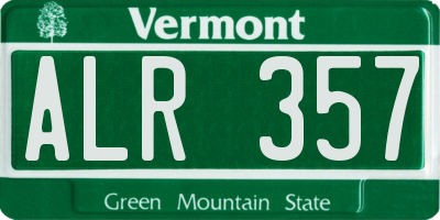 VT license plate ALR357