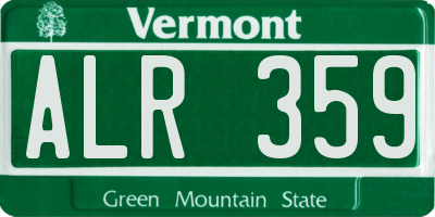 VT license plate ALR359