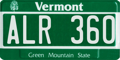 VT license plate ALR360