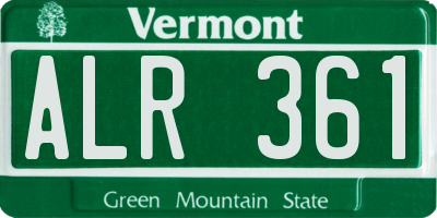 VT license plate ALR361
