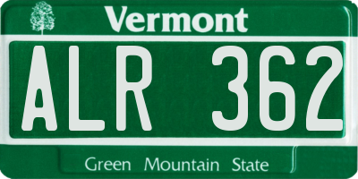 VT license plate ALR362