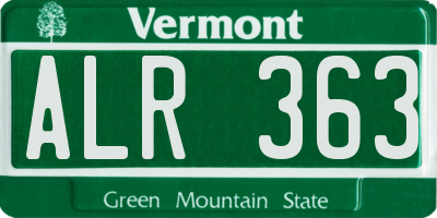 VT license plate ALR363