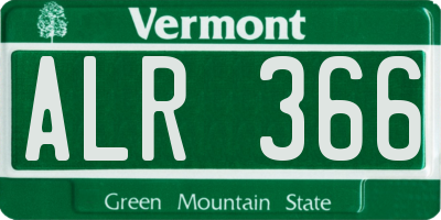 VT license plate ALR366