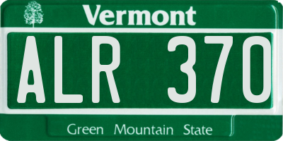VT license plate ALR370