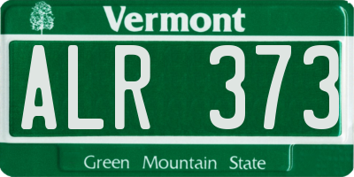 VT license plate ALR373