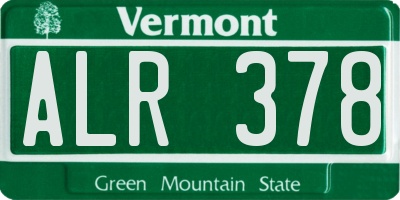VT license plate ALR378