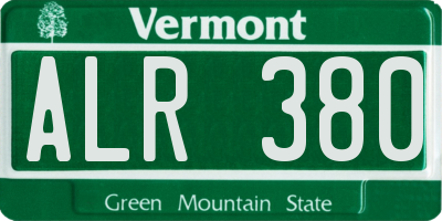 VT license plate ALR380