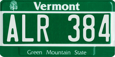 VT license plate ALR384