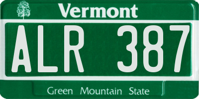 VT license plate ALR387