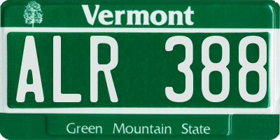 VT license plate ALR388