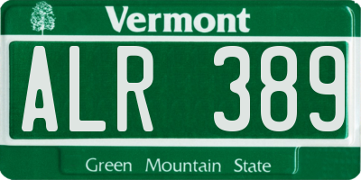 VT license plate ALR389