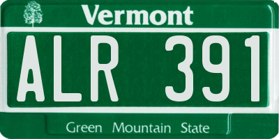 VT license plate ALR391
