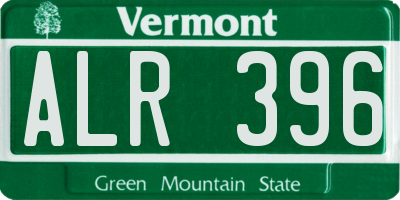 VT license plate ALR396