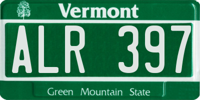 VT license plate ALR397