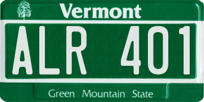 VT license plate ALR401