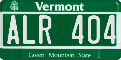 VT license plate ALR404