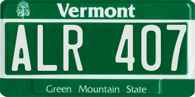 VT license plate ALR407
