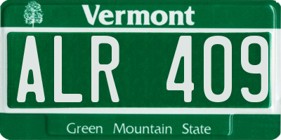 VT license plate ALR409