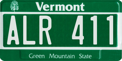 VT license plate ALR411