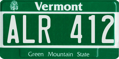 VT license plate ALR412